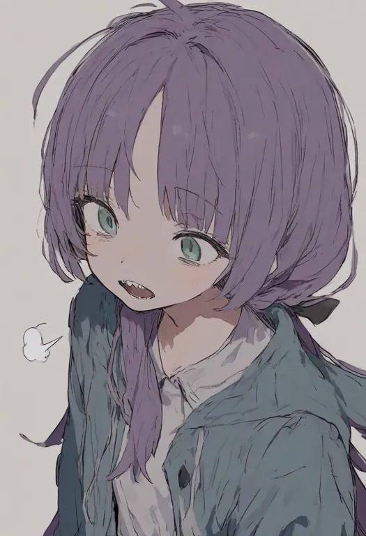 masterpiece, best quality, general, teeth, 1girl, solo, simple background — by k3scat, made with ComfyUI