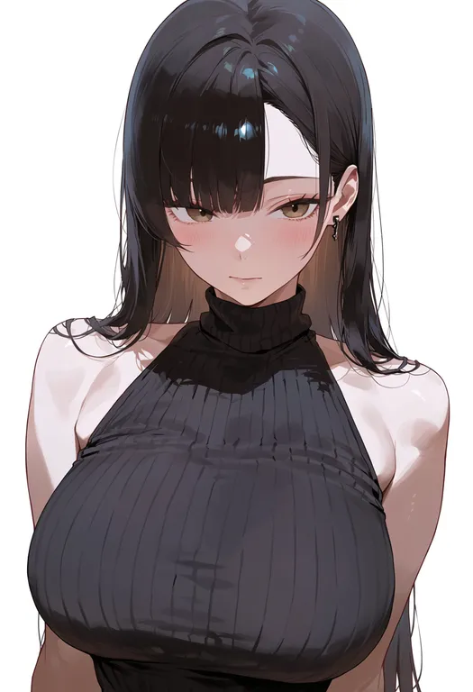 masterpiece, best quality, score_7, safe, menchi, solo, upper body, simple background — by k3scat, made with ComfyUI