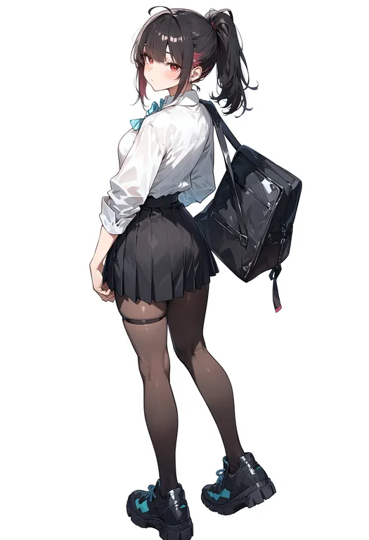 masterpiece, best quality, score_7, safe, nitroplus, solo, simple background — by k3scat, made with ComfyUI