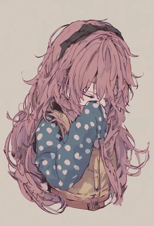 masterpiece, best quality, general, polka dot, 1girl, solo, upper body, simple background — by k3scat, made with ComfyUI
