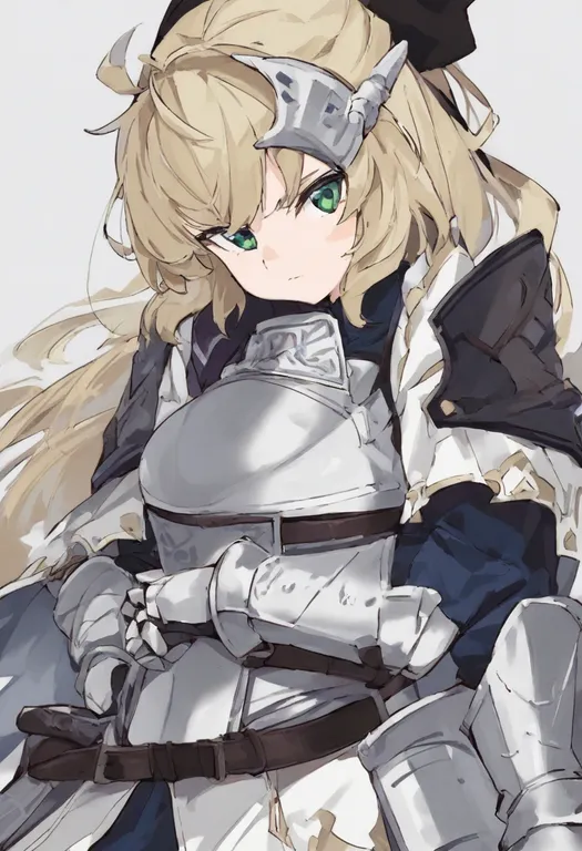 masterpiece, best quality, general, armored gloves, 1girl, solo, simple background — by k3scat, made with ComfyUI
