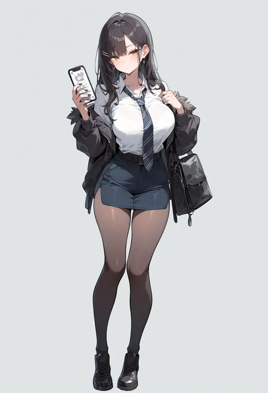 masterpiece, best quality, score_7, safe, softenni, solo, full body, simple background — by k3scat, made with ComfyUI