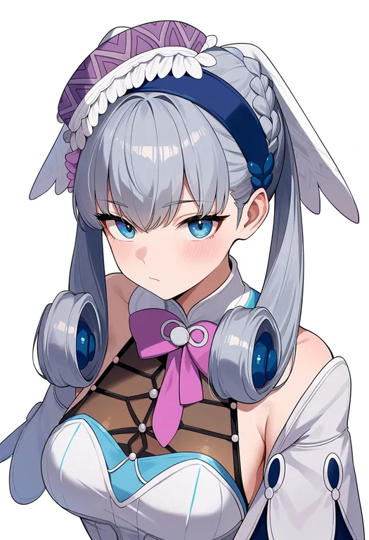 masterpiece, best quality, score_7, safe, melia antiqua, solo, upper body, simple background — by k3scat, made with ComfyUI