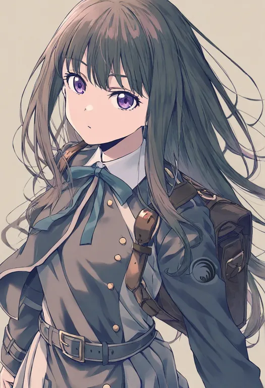 masterpiece, best quality, general, inoue takina, lycoris recoil, solo, upper body, simple background — by k3scat, made with ComfyUI