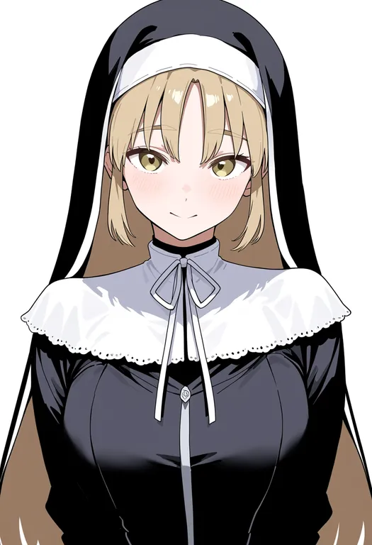masterpiece, best quality, score_7, safe, sister claire (1st costume), solo, upper body, simple background — by k3scat, made with ComfyUI