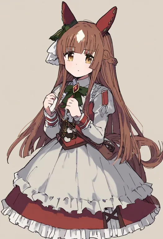 masterpiece, best quality, general, horse tail, 1girl, solo, simple background — by k3scat, made with ComfyUI