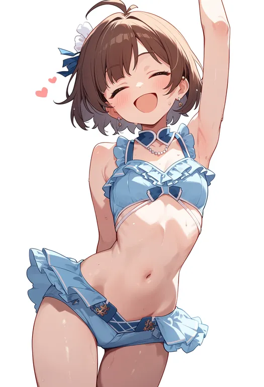 masterpiece, best quality, score_7, safe, idolmaster million live! theater days, solo, simple background — by k3scat, made with ComfyUI