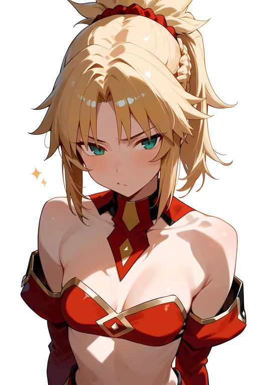 masterpiece, best quality, score_7, safe, mordred (fate), fate/apocrypha, solo, upper body, simple background — by k3scat, made with ComfyUI