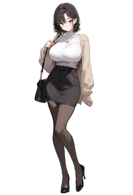 masterpiece, best quality, score_7, safe, bag, 1girl, solo, simple background — by k3scat, made with ComfyUI