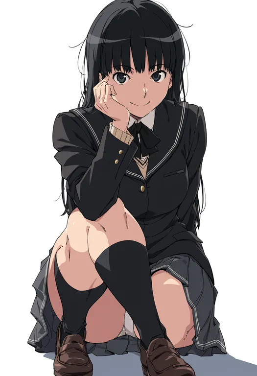 masterpiece, best quality, score_7, safe, amagami, solo, simple background — by k3scat, made with ComfyUI