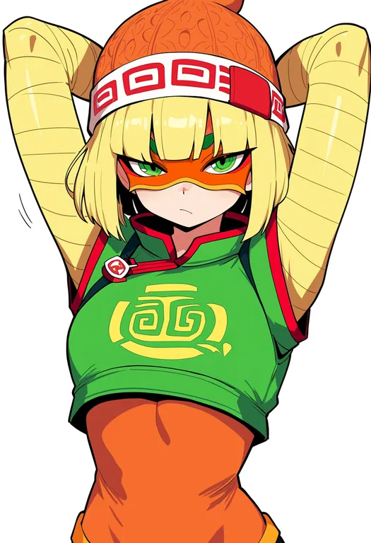 masterpiece, best quality, score_7, safe, min min (arms), solo, upper body, simple background — by k3scat, made with ComfyUI