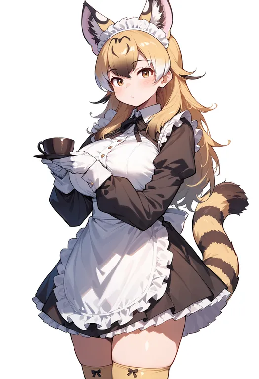 masterpiece, best quality, score_7, safe, kemono friends v project, solo, simple background — by k3scat, made with ComfyUI