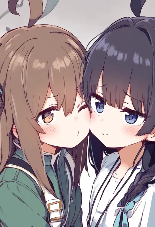 masterpiece, best quality, general, cheek-to-cheek, multiple girls — by k3scat, made with ComfyUI