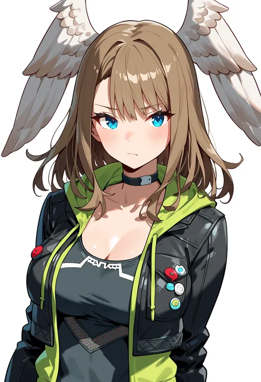 masterpiece, best quality, score_7, safe, eunie (xenoblade), solo, upper body, simple background — by k3scat, made with ComfyUI