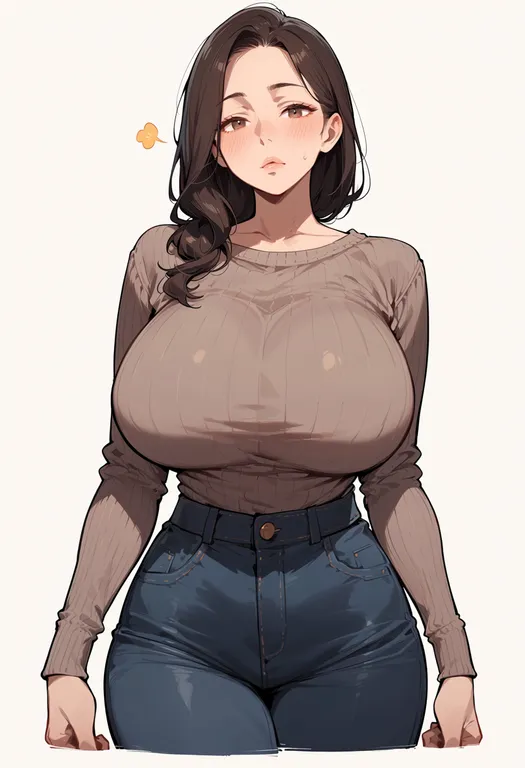 masterpiece, best quality, score_7, safe, bunny's mama daikou service, solo, simple background — by k3scat, made with ComfyUI