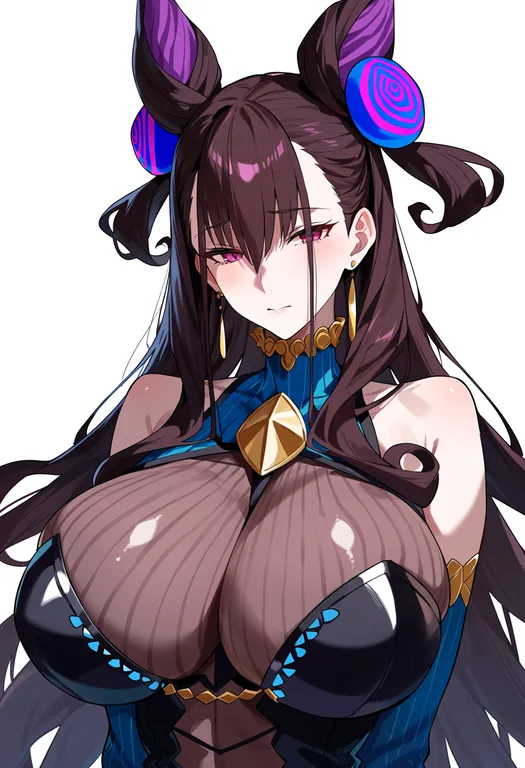 masterpiece, best quality, score_7, safe, murasaki shikibu (fate), solo, upper body, simple background — by k3scat, made with ComfyUI
