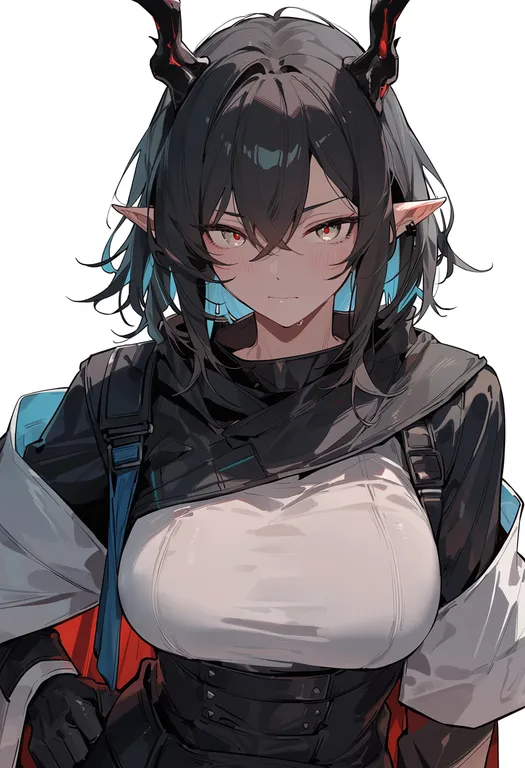 masterpiece, best quality, score_7, safe, emperor (arknights), arknights, solo, upper body, simple background — by k3scat, made with ComfyUI