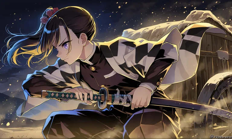 @tony taka, @ebifurya, Digital artwork of Kanao Tsuyuri from Demon Slayer: Kimetsu no Yaiba, 1girl, solo, kanao_tsuyuri, — by Owen au, made with ComfyUI