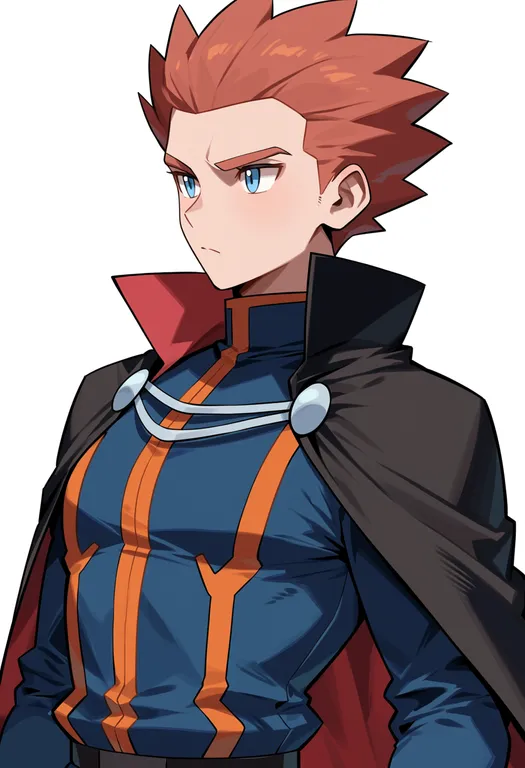 masterpiece, best quality, score_7, safe, lance (pokemon), pokemon, solo, upper body, simple background — by k3scat, made with ComfyUI