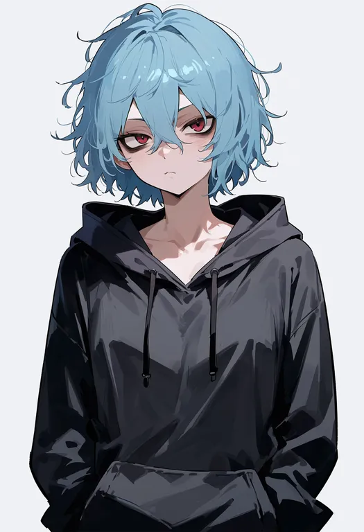 masterpiece, best quality, score_7, safe, shigaraki tomura, solo, upper body, simple background — by k3scat, made with ComfyUI