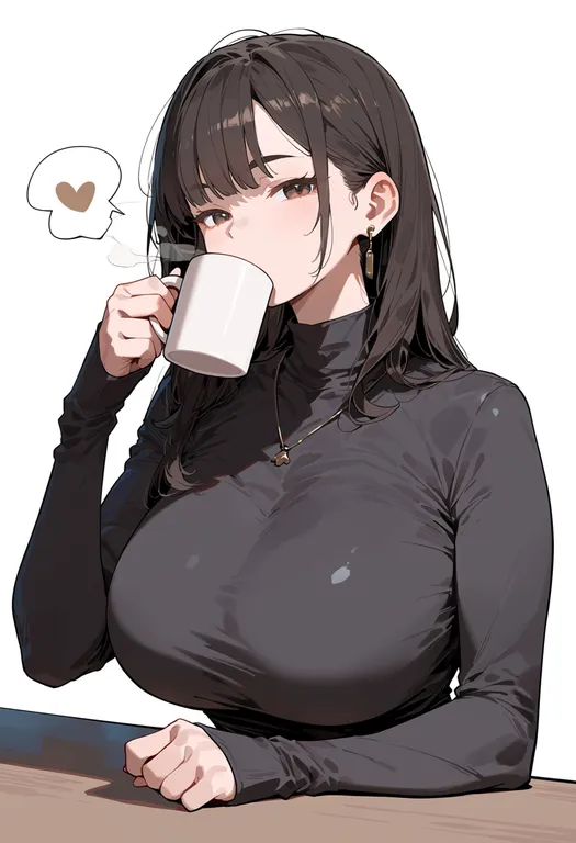 masterpiece, best quality, score_7, safe, coffee mug, 1girl, solo, upper body, simple background — by k3scat, made with ComfyUI