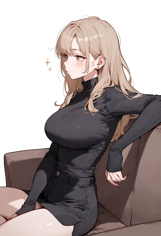 masterpiece, best quality, score_7, safe, couch, 1girl, solo, simple background — by k3scat, made with ComfyUI