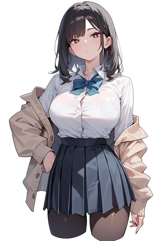masterpiece, best quality, score_7, safe, bright pupils, 1girl, solo, simple background — by k3scat, made with ComfyUI
