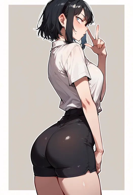 masterpiece, best quality, score_7, safe, dagashi kashi, solo, simple background — by k3scat, made with ComfyUI