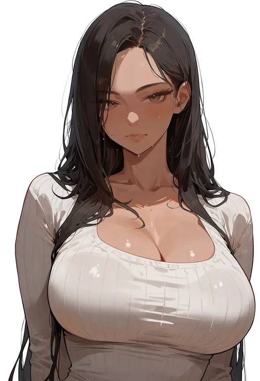 masterpiece, best quality, score_7, safe, dough, 1girl, solo, upper body, simple background — by k3scat, made with ComfyUI