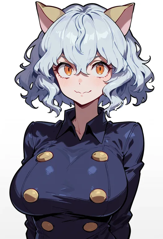 masterpiece, best quality, score_7, safe, neferpitou, solo, upper body, simple background — by k3scat, made with ComfyUI