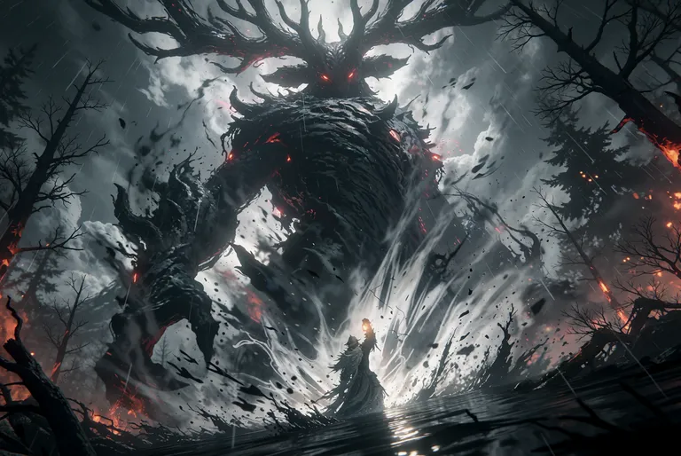 zidiusArt, --preview，@wdlnai13, wdlc48, Ani2rel, wdljql, Epic monochrome sketch of a towering… — by 天才美少女, made with ComfyUI