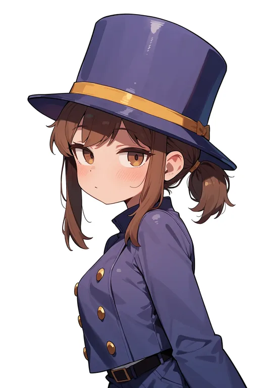 masterpiece, best quality, score_7, safe, hat kid, solo, upper body, simple background — by k3scat, made with ComfyUI