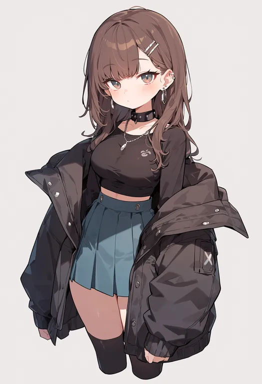 masterpiece, best quality, score_7, safe, deformed, 1girl, solo, simple background — by k3scat, made with ComfyUI