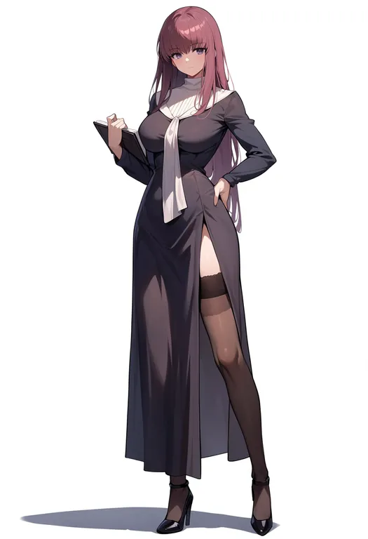 masterpiece, best quality, score_7, safe, mahou tsukai no yoru, solo, simple background — by k3scat, made with ComfyUI