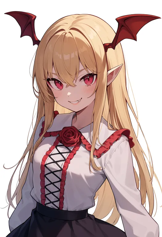 masterpiece, best quality, score_7, safe, vampy, solo, upper body, simple background — by k3scat, made with ComfyUI