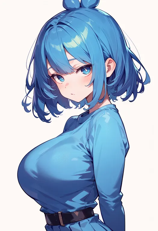 masterpiece, best quality, score_7, safe, mademoiselle crabaletta, solo, upper body, simple background — by k3scat, made with ComfyUI