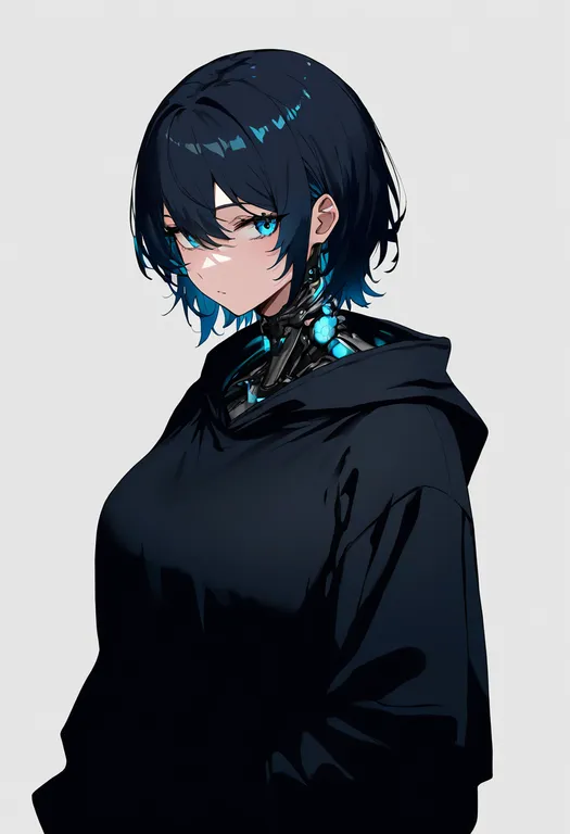 masterpiece, best quality, newest, absurdres, highres, safe, cyborg, 1girl, solo, simple_background — by k3scat, made with ComfyUI