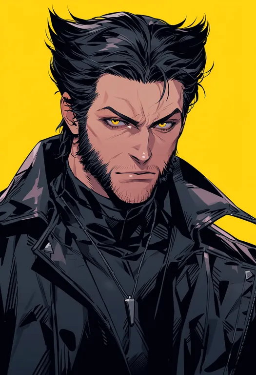 masterpiece, best quality, score_7, safe, wolverine (x-men), x-men, solo, upper body, simple background — by k3scat, made with ComfyUI