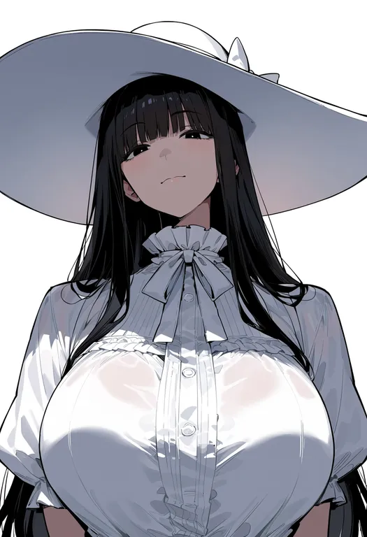 masterpiece, best quality, score_7, safe, hasshaku-sama, solo, upper body, simple background — by k3scat, made with ComfyUI