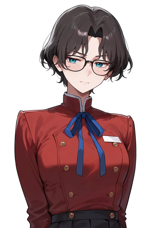 masterpiece, best quality, score_7, safe, tohsaka tokiomi, solo, upper body, simple background — by k3scat, made with ComfyUI