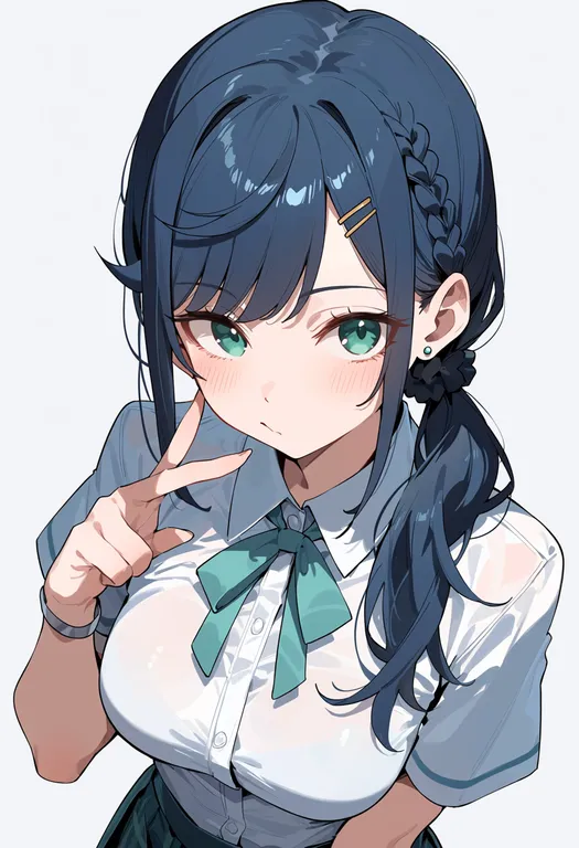 masterpiece, best quality, score_7, safe, fuwa kokone, solo, upper body, simple background — by k3scat, made with ComfyUI