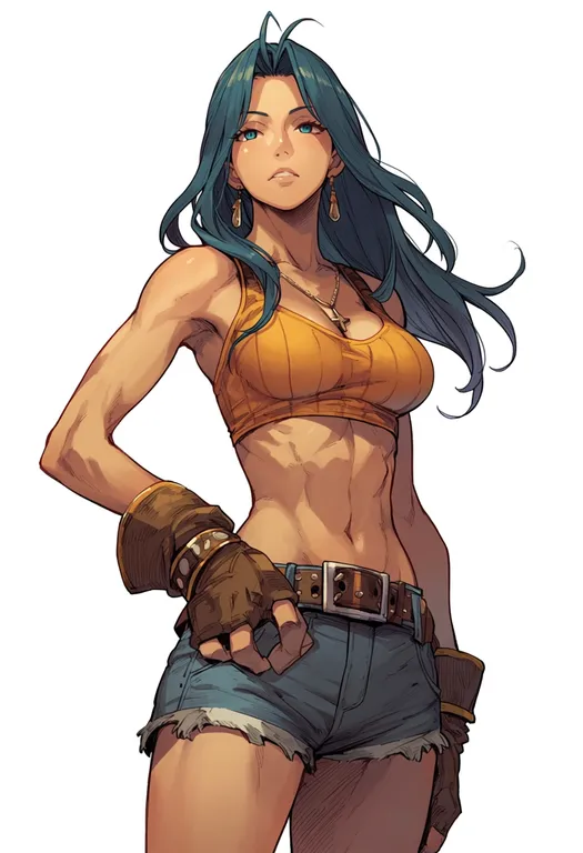 masterpiece, best quality, score_7, safe, wild arms 2, solo, simple background — by k3scat, made with ComfyUI