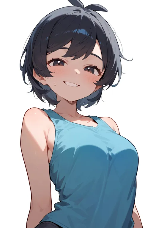 masterpiece, best quality, score_7, safe, elio (pokemon), pokemon, solo, upper body, simple background — by k3scat, made with ComfyUI