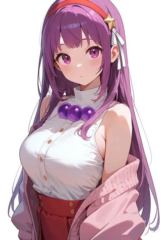 masterpiece, best quality, score_7, safe, asamiya athena, solo, upper body, simple background — by k3scat, made with ComfyUI