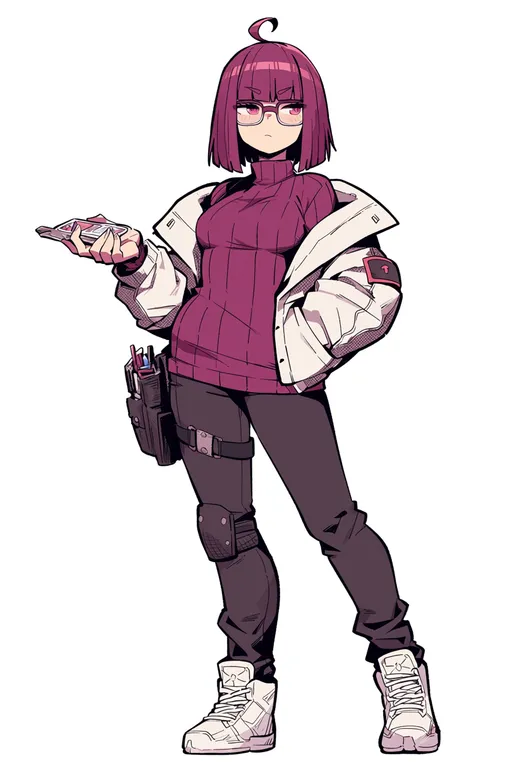 masterpiece, best quality, score_7, safe, va-11 hall-a, solo, simple background — by k3scat, made with ComfyUI