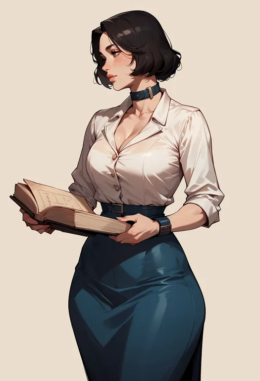 masterpiece, best quality, score_7, safe, bioshock (series), solo, simple background — by k3scat, made with ComfyUI