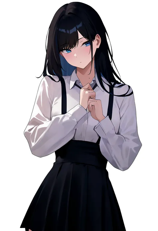 masterpiece, best quality, newest, absurdres, highres, safe, adjusting_clothes, 1girl, solo, simple_background — by k3scat, made with ComfyUI