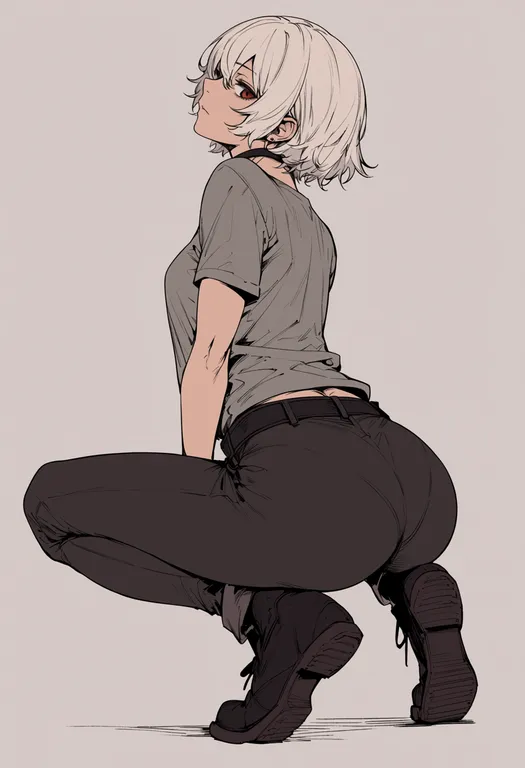 masterpiece, best quality, score_7, safe, tokyo ghoul:re, solo, simple background — by k3scat, made with ComfyUI