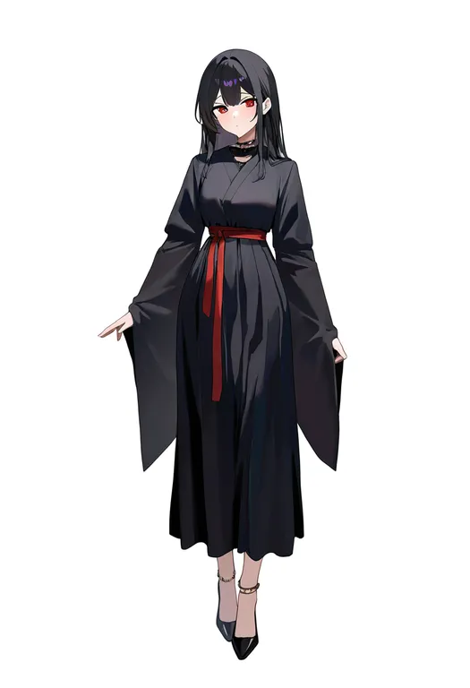 masterpiece, best quality, newest, absurdres, highres, safe, anklet, 1girl, solo, full_body, simple_background — by k3scat, made with ComfyUI