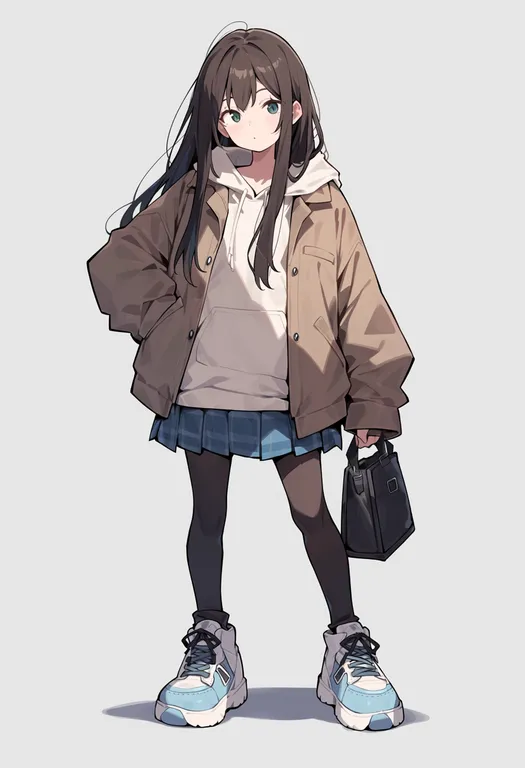masterpiece, best quality, score_7, safe, minami-ke, solo, simple background — by k3scat, made with ComfyUI